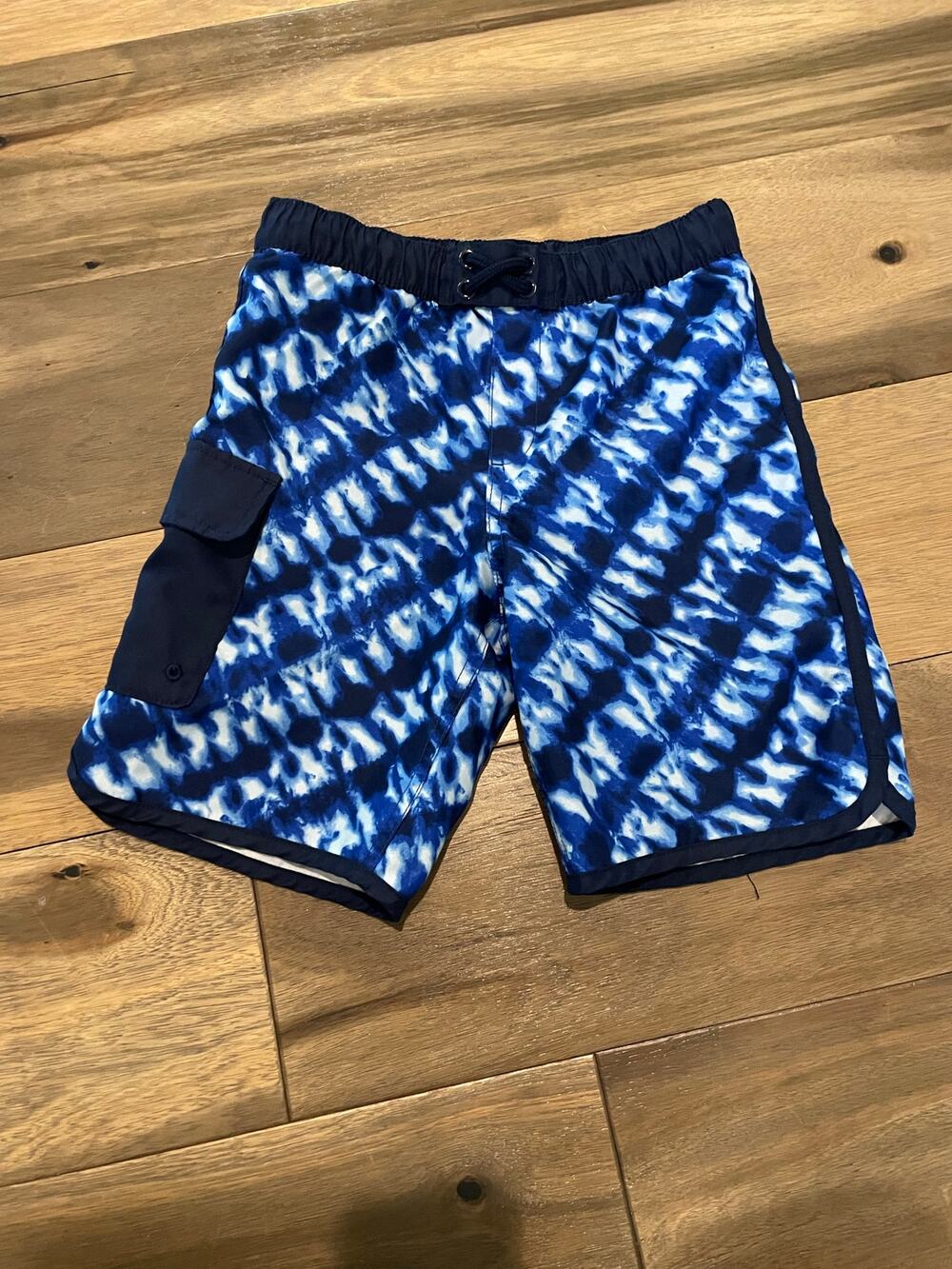 Land’s End Boys Swim Trunks Blue Tie Dye Size 8